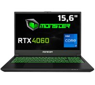 Resim Monster Tulpar T5 V23.4 i7 12700H 16 GB 500 GB RTX4060 Freedos 15.6 İnç FHD 144 Hz Siyah 