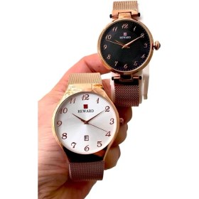 Resim Reward Rosegold Hasır Kordon Klasik Rakamlı Model Sevgili Çift Kol Saatleri 