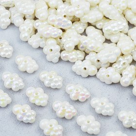 Resim 20 adet 17*24 mm beyaz bulut şekilli akrilik gevşek boncuklar, DIY bilezikler, takılar, anahtarlıklar, giyim aksesuarları vb. süs boncukları 