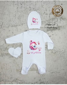 Resim yzc home size dair... Tk11 Isimli Kız Bebek Tulum Şapka Eldiven Set 