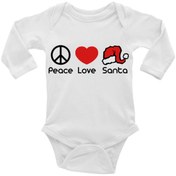 Resim TUĞBABABY Peace Love Santa - Barış Sevgi Yeni Yıl Bebek Body 