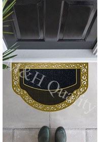 Resim Yarım Ay Modeli Welcome(Hoş Geldiniz) Yazlı Kapı Önü Paspası 