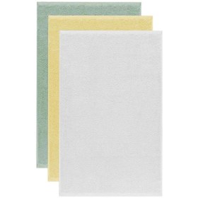 Resim 3 Lü Düz Renk El Yüz Havlu Seti %100 Pamuklu 50x90 Cm Yeşil Sarı Beyaz Çok Renkli 