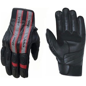 Resim Prosev 4138 Deri Çizgili Motosiklet Eldiveni Kırmızı 