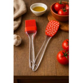 Resim Silikon Uçlu Fırça ve Spatula Seti Yanmaz Yapışmaz 