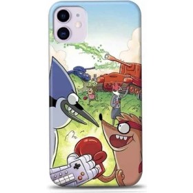 Resim Marselit iPhone 11 Sürekli Dizi Regular Show Mordecai ve Rigby Tasarımlı Telefon KILIFI-RS07 