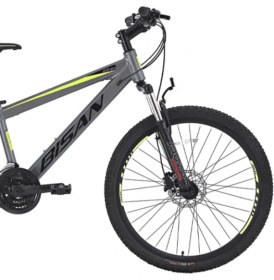 Resim Bisan Cooper Dağ Bisikleti 35 cm Hd 26 Jant 21 Vites Füme Siyah Sarı 