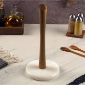 Resim Demy Craft Ceviz Ağacı Tezgah Üstü Kağıt Havluluk Mermer Altlıklı 
