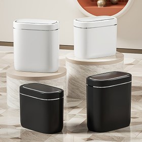 Resim Kontakısız Akıllı Çöp Kutusu - Mutfak, Banyo, Oturma Odası, Ofis Kullanımı için Gelişmiş Hijyen Sensörü Teknolojisi, Çoklu Senaryo İşlemi Destekleyen Düşük Voltajlı 36V Pil Gücü (AA Pil Dahil Değildir) ve Alan Tasarrufu Tasarımı 
