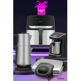 Resim Goldmaster Luxinox 13 Parça Airfryer Sıcak Hava Fritöz Avantajlı Elektronik Evlilik Paketi Mutfak Çeyiz Seti 