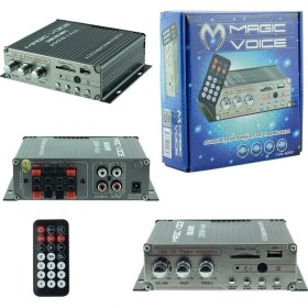 Resim Hertz Magic Voice 12V Asansör-Motosiklet Mini Amfi 200W 4 Kanal Usb/sd 