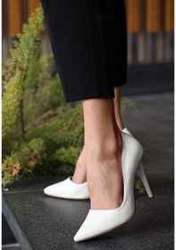 Resim Celira Ns085 Beyaz Cilt Stiletto Kadın Ayakkabı Beyaz 