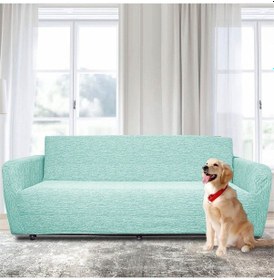 Resim Düz Jakarlı 3 Kişilik Mint Kanepe Örtüsü Lastikli Koltuk Örtüsü Çekyat Örtüsü Koltuk Kılıfı Mint 