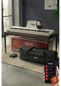 Resim Midex PLX-80WH-H Taşınabilir Katlanır Dijital Piyano Tuş Hassasiyetli 88 Tuş BT 