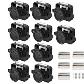 Resim Xurunkeji 10'lu Paket Kilitler, Metal Düğmeli Kapı Kilitleri, Mobilya Kilitleri, Dolap Kilitleri, Dolap Kilitleri, Kapı Kilitleri, Siyah 