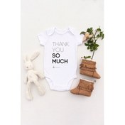 Resim Tuğba Baby Unisex Bebek Thank You So Much Baskılı Body Zıbın 