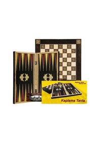 Resim Eser Tavla Kaliteli Ahşap Sedef Kaplama Tavla - Dama 43,5 X 44,5 Cm Orta Boy Tavla 