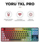 Resim Rampage YORU TKL Gri/Siyah Type-C Bağlantılı OUTEMU Red Swich Q Mekanik Gaming Oyuncu Klavye RGB 