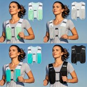 Resim Unisex Hafif Spor Gömleği, Telefon ve Su Şişesi Cebi ile - Ayarlanabilir Askılar, Fermuarlı Bölme, Koşu, Yürüyüş, Spor Salonu için Mesh Arka - Siyah, Koşu Malzemeleri, Nefes Alabilen Kumaş 