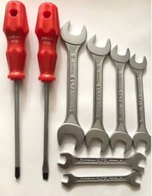 Resim Elta Iki Ağız Açık Anaktar Seti + Yıldız Tornavida Düz Tornavida 