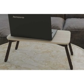 Resim Sepetink Beyaz Laptop Sehpa Çalışma Kahvaltı Masası 