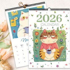 Resim 1 adet, 2026 Duvar Takvimi, Takvim, Karikatür El Boyalı Kedi Temalı Takvim - Evcil Kediler, 12 Farklı Zarif Desen, Çalışan Kediler, 12 Aylık Planlayıcı, Doğum Günleri, Noel, Yeni Yıl Hediyeleri İçin Mükemmel Bir Seçim, ABD Genel Sürümü Dahil. 