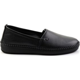 Resim Siyah Leather Kadın Babet K01523021103 Siyah 