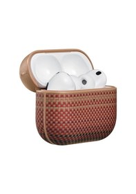 Resim Apple Uyumlu AirPods Pro 3 Kılıf Aramid Fiber Pitaka Tactile Woven Sunset-moonrise Serisi Kapak Kahverengi Kahverengi 