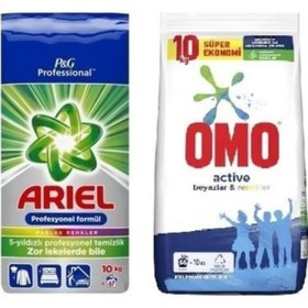 Resim Ariel 10 kg Renkliler İle Omo 10 kg Renkli Ve Beyazlar Toz Deterjan 
