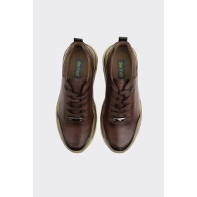 Resim Derinet Hakiki Deri Yüksek Taban Erkek Sneaker 