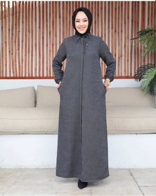 Resim Şönil Kumaş Kışlık Comfort Ferace - Gri / F0506 Gri 
