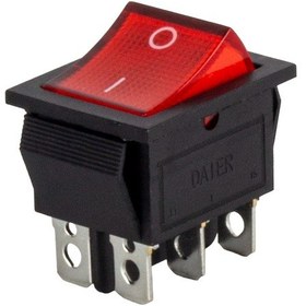 Resim Ayt Ic-104a Geniş Işıklı Anahtar 6p On-off Aç Kapa Düğme Buton 