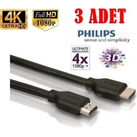 Resim Philips SWV5401P/10 4K 3D HDMI Kablo (3'lü Paket) - 1.5m 