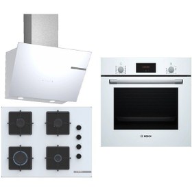 Resim Bosch HBF512BW1T - POP7C2P30O - DWK66PJ20T Beyaz Ankastre Set 