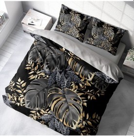 Resim Monohome Leaf 3D Pamuk Saten Çift Kişilik Nevresim Takımı 