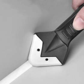 Resim Paslanmaz Çelik Başlıklı 3'ü 1 Arada Silikon Mastik Araçlarından oluşan 1 Takım - Mühürleme, Temizleme ve Yapıştırıcı Kazıma için İdeal - Kolay Kullanım için Dayanıklı Plastik Sap, Mastik Aracı | Ergonomik Sap | Dayanıklı Plastik 