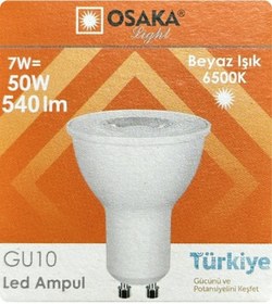 Resim 4 Adet Osaka 7w 50w Beyaz Işık 6500k Gu10 Duylu Led Spot Ampul 