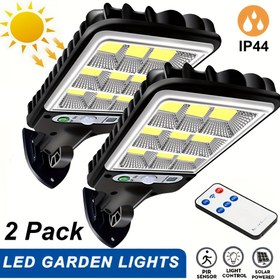 Resim 2'li Paket Güneş Enerjili Hareket Sensörlü Işıklar Kumanda ile, Güneş Paneli Güçlü Güvenlik Işığı, Bahçe Garaj Bahçe Veranda için Yol Işığı 