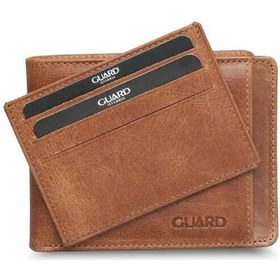 Resim Guard Leather Guard Gizli Kart Bölmeli Taba Guti Hakiki Deri Erkek Cüzdanı Çok Renkli 