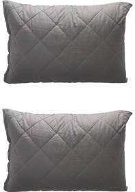 Resim Ely Parker Renkli Yastık Alezi (2 adet) %100 Pamuk Kapitoneli Yastık Koruyucu Yastık Kılıfı Gri 