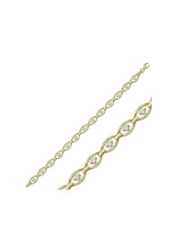 Resim 925 Ayar Gümüş Gold Oval Su Yolu Bileklik Çok Renkli 
