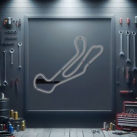 Resim Barber Motosports Park Metal Neon Yarış Pisti - MTN0119 - Mavi / 99 cm 