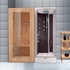 Resim Dikdörtgen Tekneli Kompakt Sauna | Mod - 100x190 / Beyaz / Tekneli 