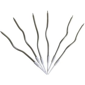 Resim Eğik Pasta Mumu Gümüş Renkli 6 Lı 14 Cm 