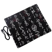 Resim Ganzhoushop 20 Yuvalı Siyah Kaligrafi Baskı Kalem Çantası Dayanıklı Tuval Kırtasiye Tutucu Büyük Kapasiteli Kılıf Boya Fırçası Kalemler Araçlar Kozmetik Fırça Rulosu Sarmasiyah 