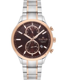 Resim Nacar SAFİR CAM SPOR GÜMÜŞ - ROSE ERKEK KOL SAATİ NC33-298316G-EKM 