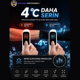 Resim Akgüneş Motogaraj Motosiklet Kol Çorabı Siyah - Uv Korumalı, Nefes Alan, Ter Tutmayan, Esnek Unisex Kol Kılıfı 