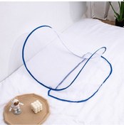 Resim Kurulum Ücretsiz Katlanır Taşınabilir Seyahat Böceğe Dayanıklı Mesh Kapak Kafası Mini Cibinlik, Renk: Düzenli Mavi 