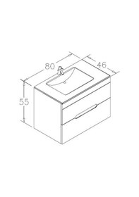 Resim Orka Varna 80 Cm Mdf Mat Kaşmir Banyo Dolabı Alt Modül Ve Lavabo Çok Renkli 