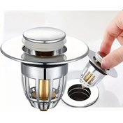 Resim Hightower 1 Adet Evrensel Metal Ve Plastik Lavabo Tıkacı, Saç Tutuculu 1.06"-1.80" Delikler İçin Gümüş Renk 